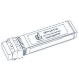 10G SFP+ LR optical transceiver line drawing — TenFourOptics