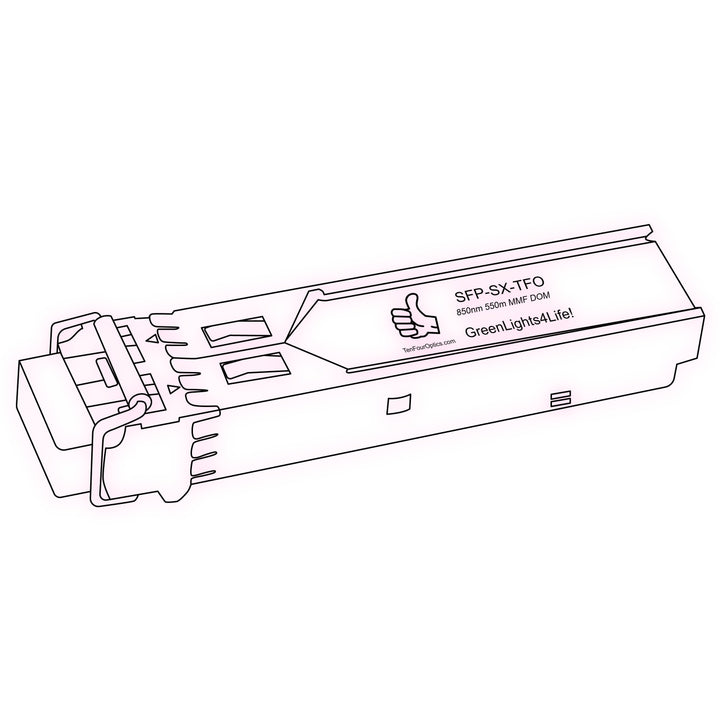 1G SFP SX optical transceiver line drawing — TenFourOptics