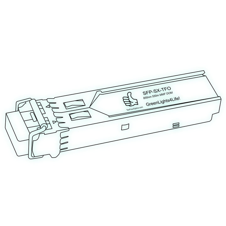 1G SFP SX optical transceiver line drawing — TenFourOptics