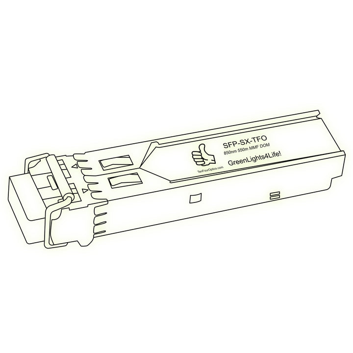 1G SFP SX optical transceiver line drawing — TenFourOptics