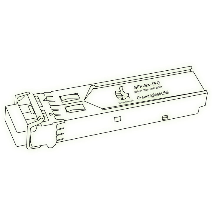 1G SFP SX optical transceiver line drawing — TenFourOptics