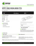 SFPP-10GE-DW28-80KM-TFO datasheet