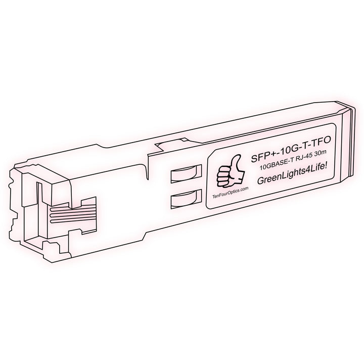 10G SFP+ T optical transceiver line drawing — TenFourOptics