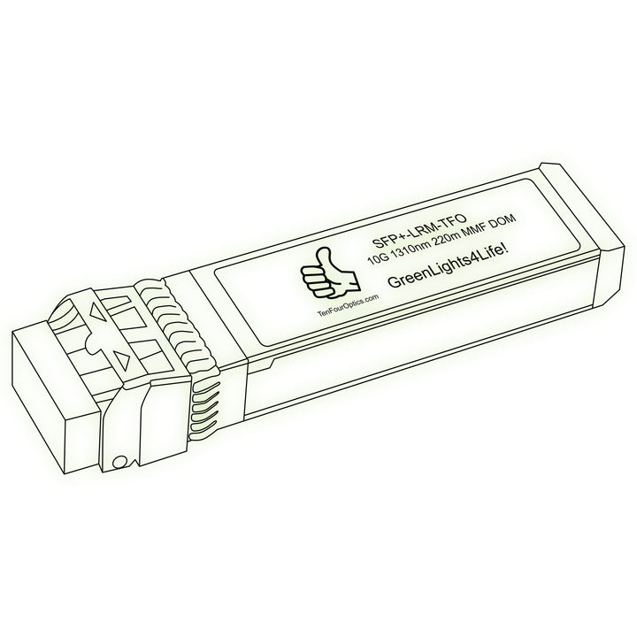 10G SFP+ LRM optical transceiver line drawing — TenFourOptics