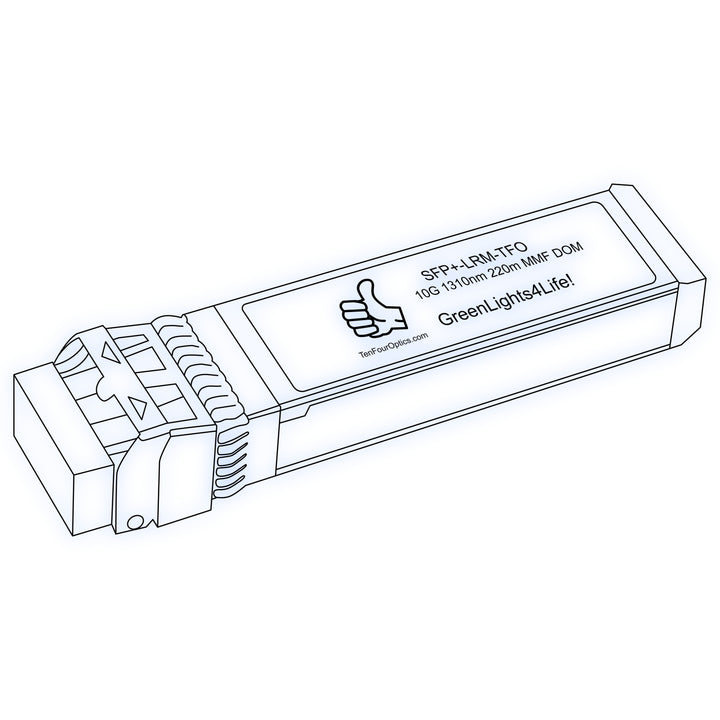 10G SFP+ LRM optical transceiver line drawing — TenFourOptics