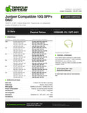 Juniper compatible 10G SFP+ DAC datasheet — TenFourOptics