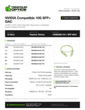 Nvidia compatible 10G SFP+ DAC datasheet — TenFourOptics