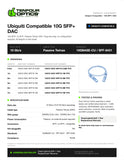 Ubiquiti compatible 10G SFP+ DAC datasheet — TenFourOptics