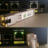 TenFour Optics GLC-T-TFO 1000Base-T copper SFP in a live customer install