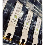 TenFour Optics GLC-T-TFO 1000Base-T copper SFP in a live customer install — photo @sprinterdatacom