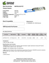 Cisco QSFP-100G-LR4-S Compatible 100G QSFP28 LR4 Four 25.8 Gbps wavelength lanes: 1294.53nm - 1296.59nm, 1299.02nm - 1301.09nm, 1303.54nm - 1305.63nm, 1308.09nm - 1310.19nm 10km DOM Transceiver Module